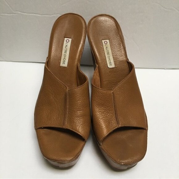 L' Autre Chose Leather Wedge Platform Sandals - Picture 4 of 9